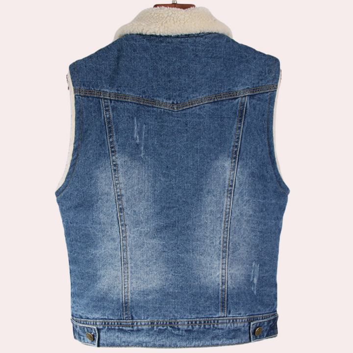 CLAIRE - Gilet en denim superposé pour femme