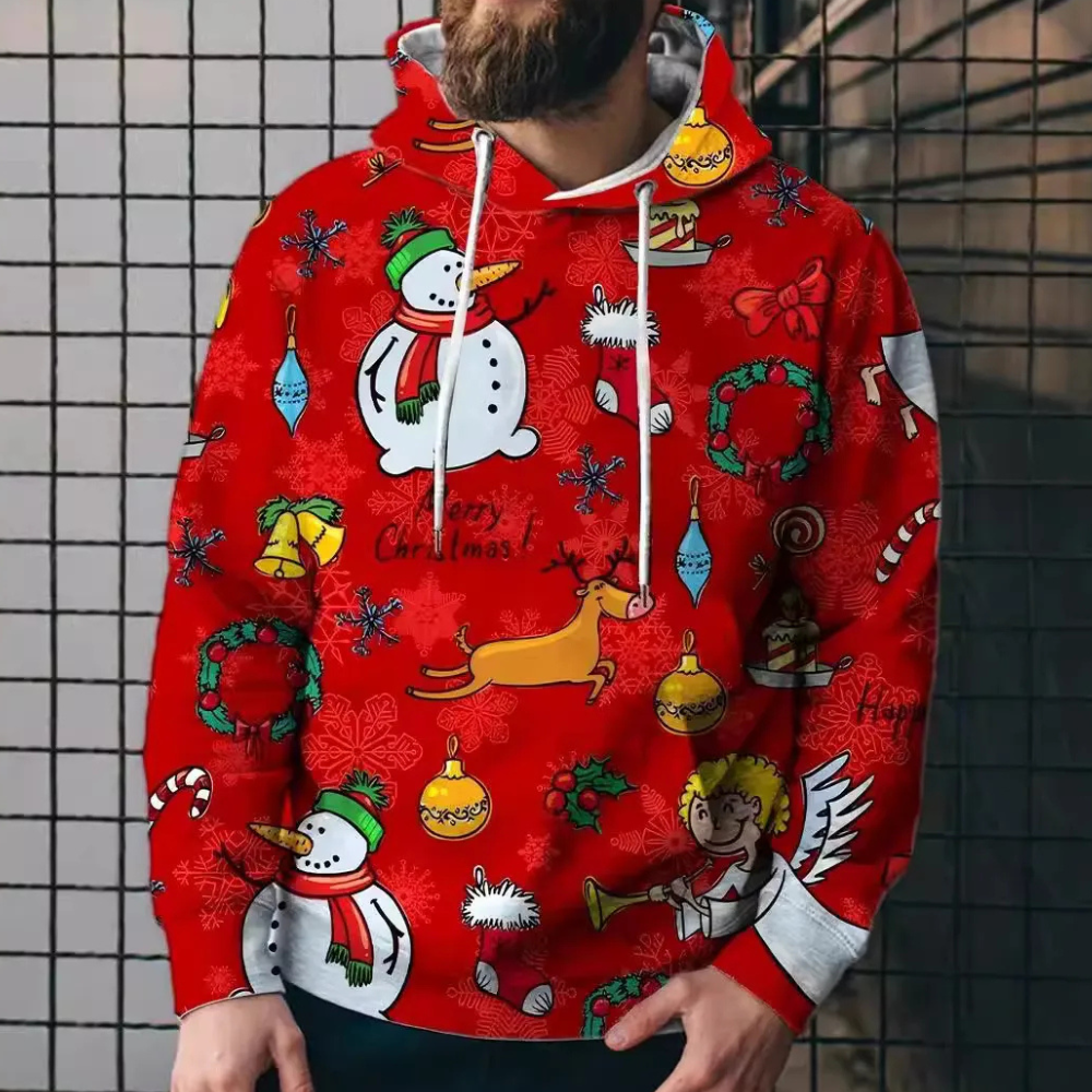 ARVIN - Sweat à Capuche de Noël Coloré pour Hommes