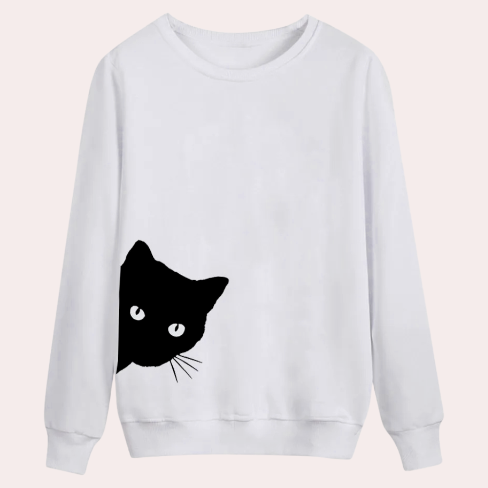 ROSELY - Sweat-shirt Imprimé Chat pour Femmes