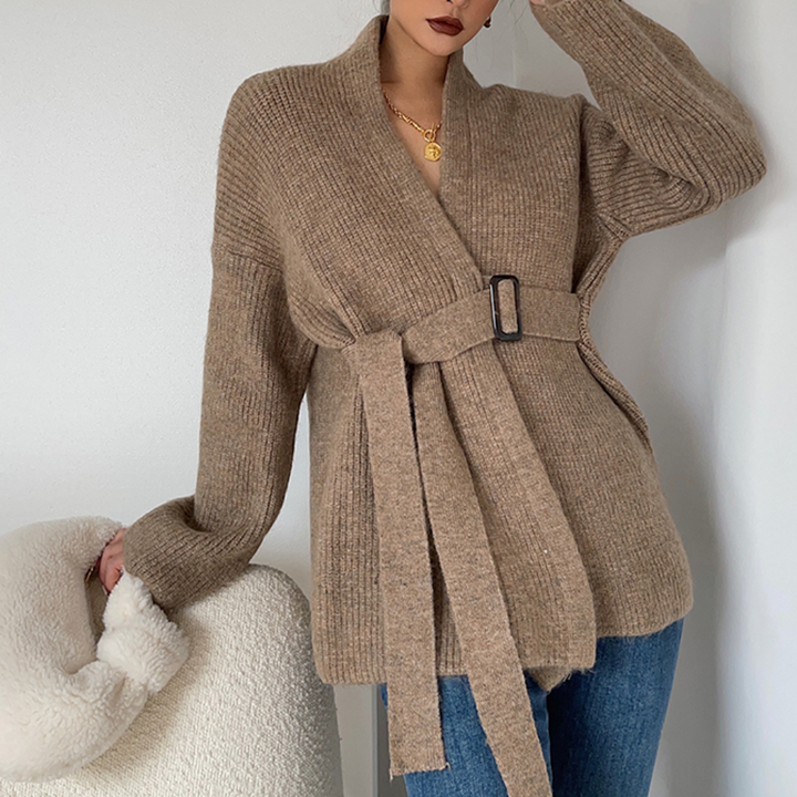 LOTTI - Cardigan Chaud à Ceinture pour Femme