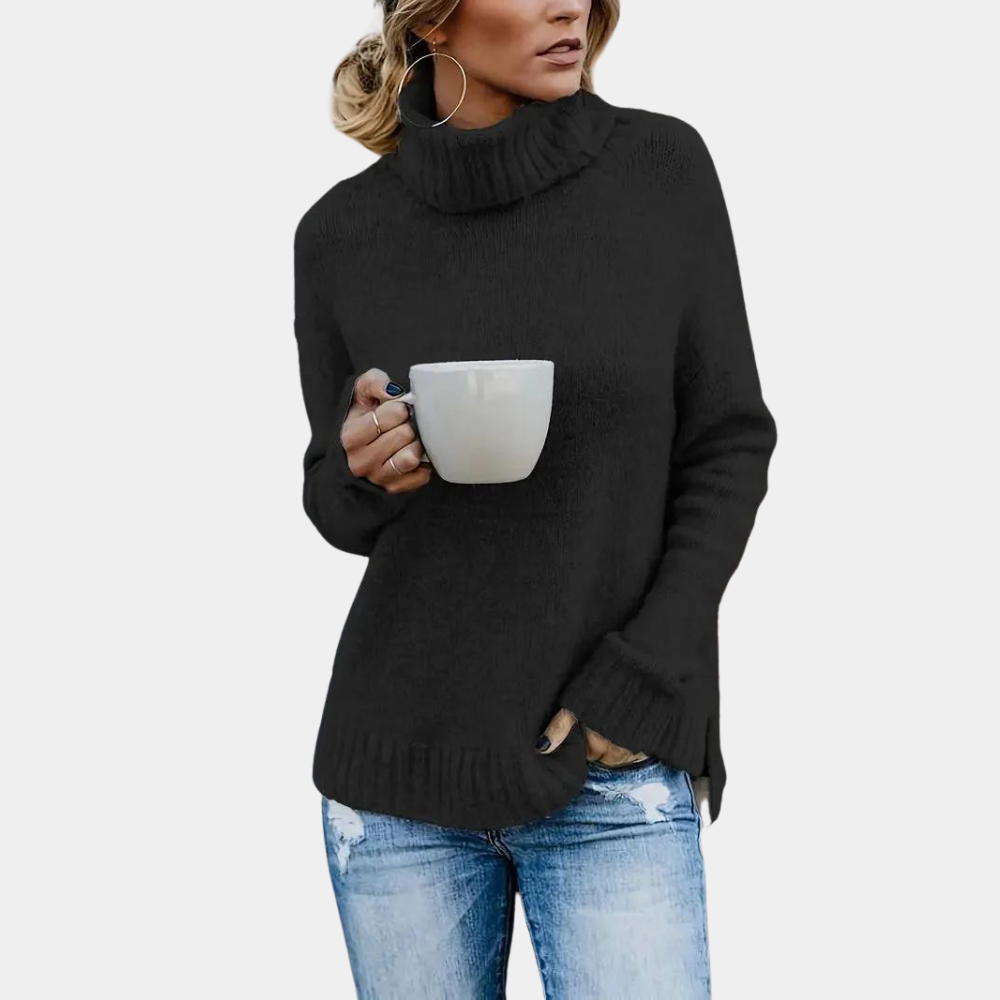 Pull simple à col roulé pour femmes