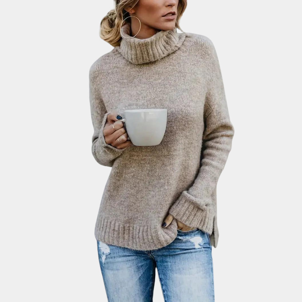 Pull simple à col roulé pour femmes