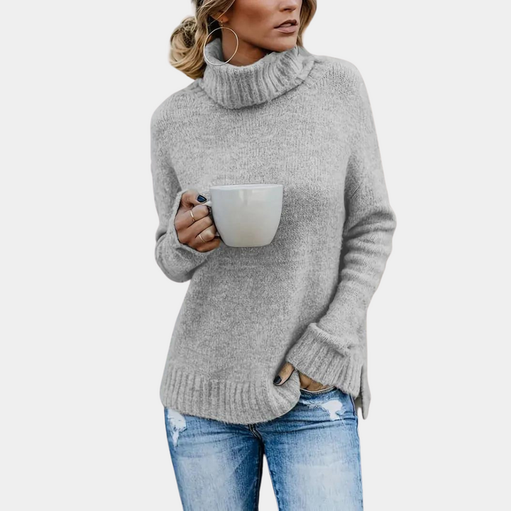 Pull simple à col roulé pour femmes