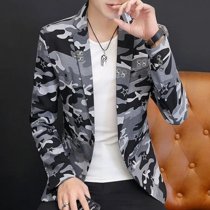 Claudiu - Veste de costume camouflage tendance pour hommes