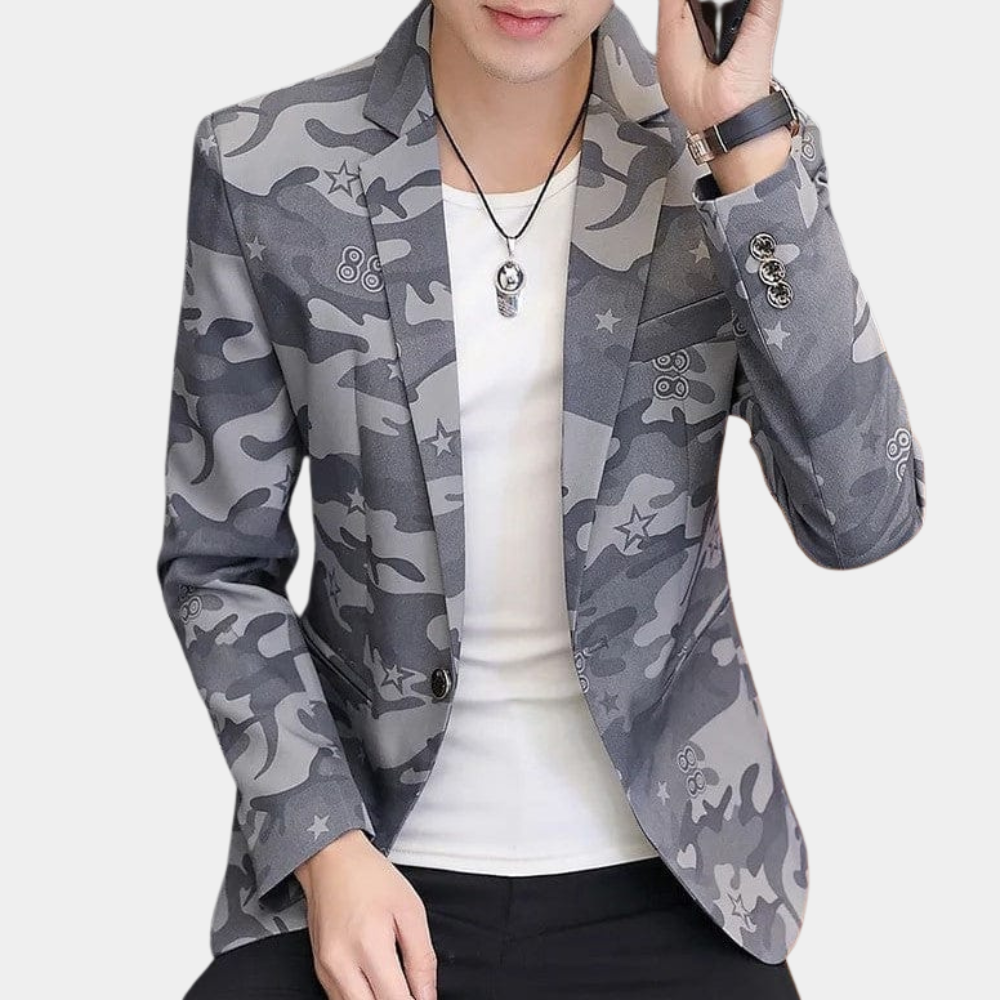 Claudiu - Veste de costume camouflage tendance pour hommes