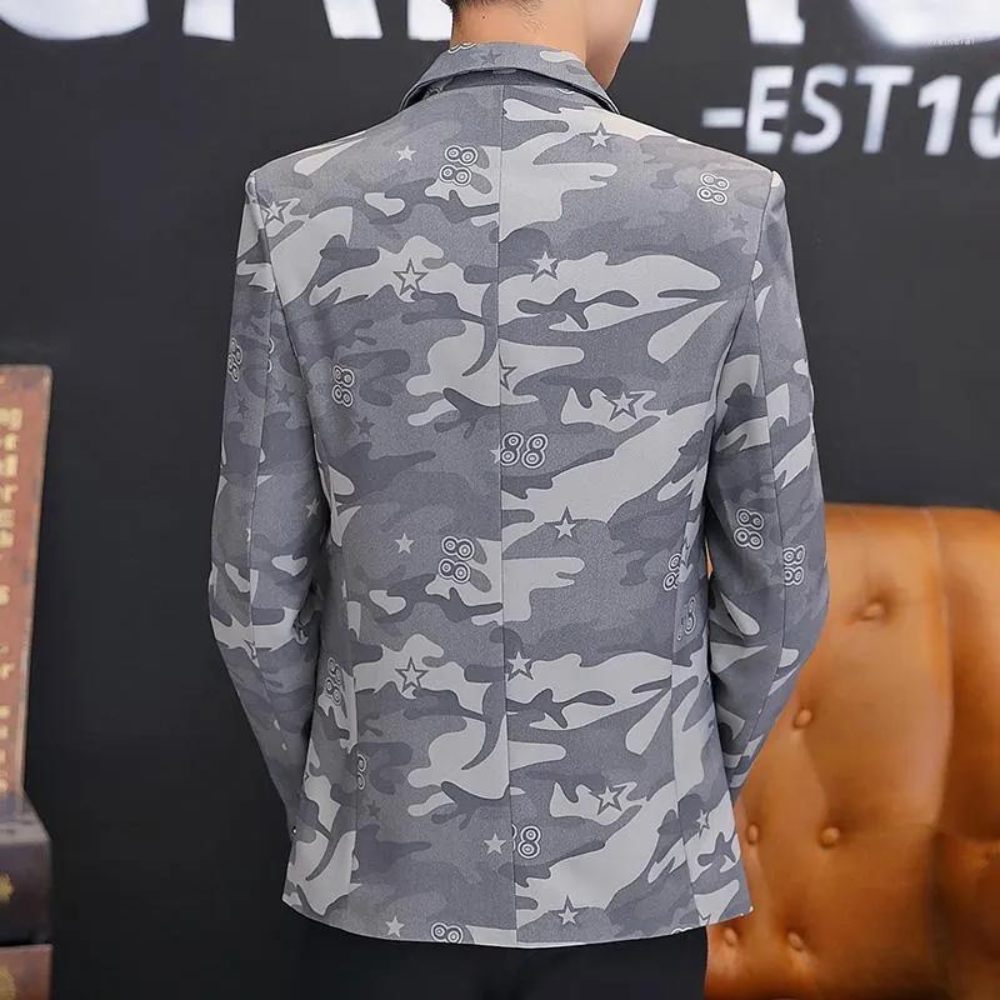 Claudiu - Veste de costume camouflage tendance pour hommes