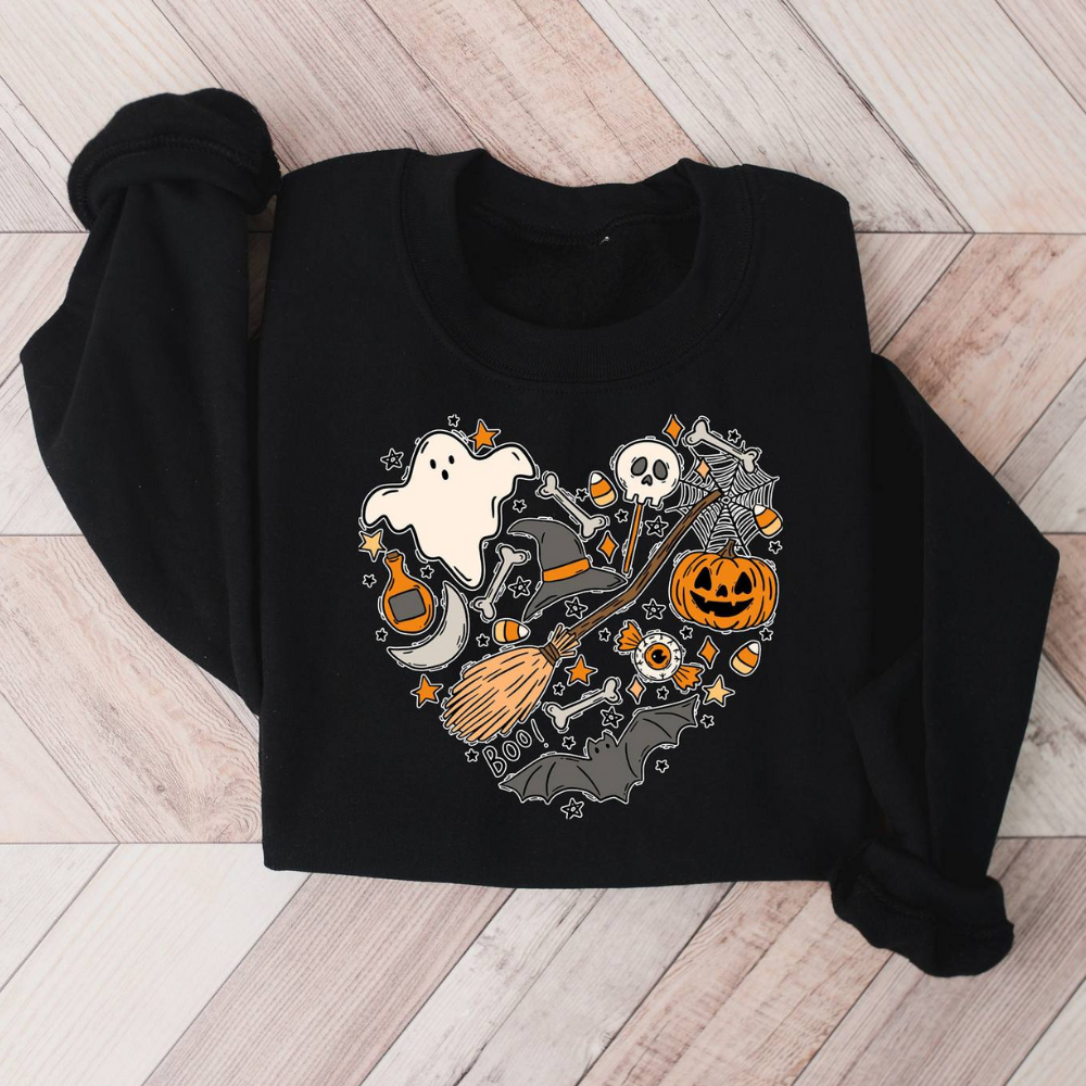 Emese - Sweat-Shirt Halloween Coeur pour Femmes