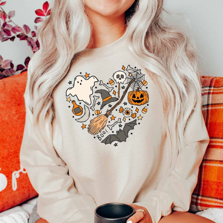 Emese - Sweat-Shirt Halloween Coeur pour Femmes