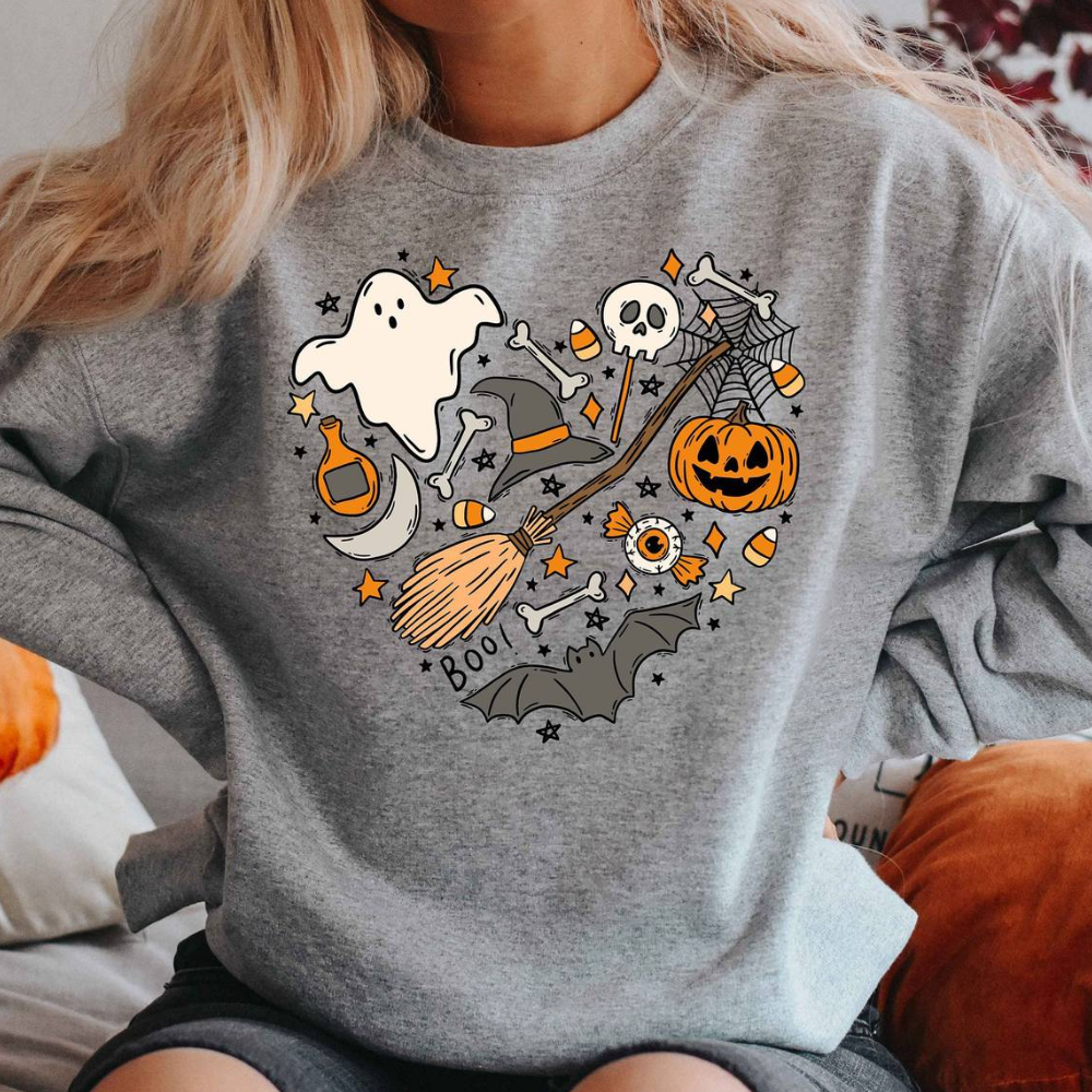 Emese - Sweat-Shirt Halloween Coeur pour Femmes