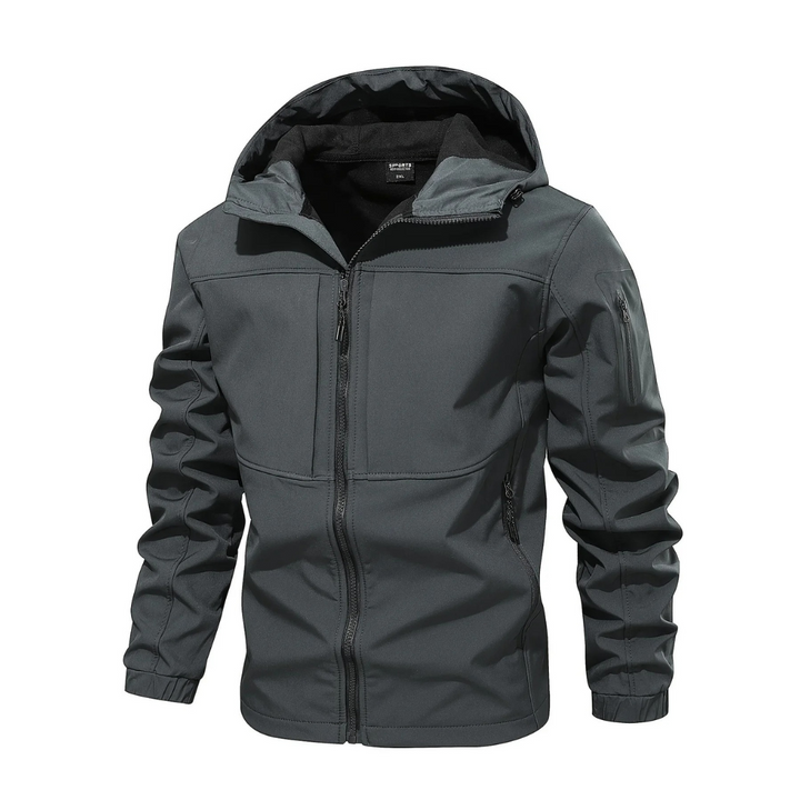 Marineblauwe fleece outdoor jacket voor heren