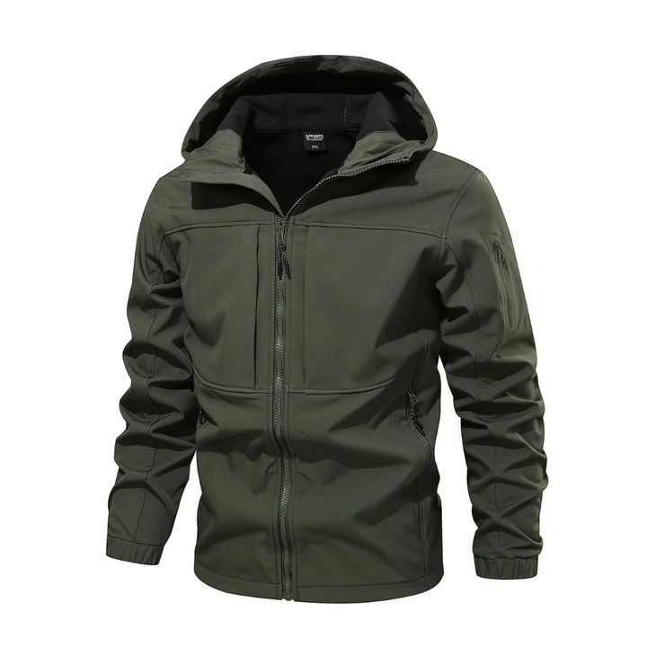 Groene fleece outdoor jacket voor heren