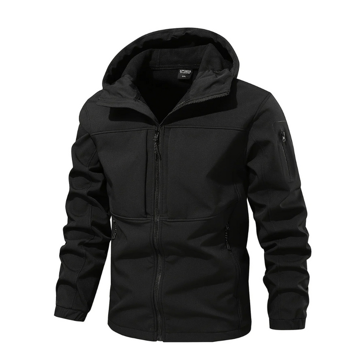 Zwarte fleece outdoor jacket voor heren