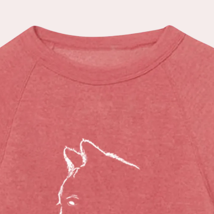 ADRIA - Pull graphique à motif de chat pour femmes