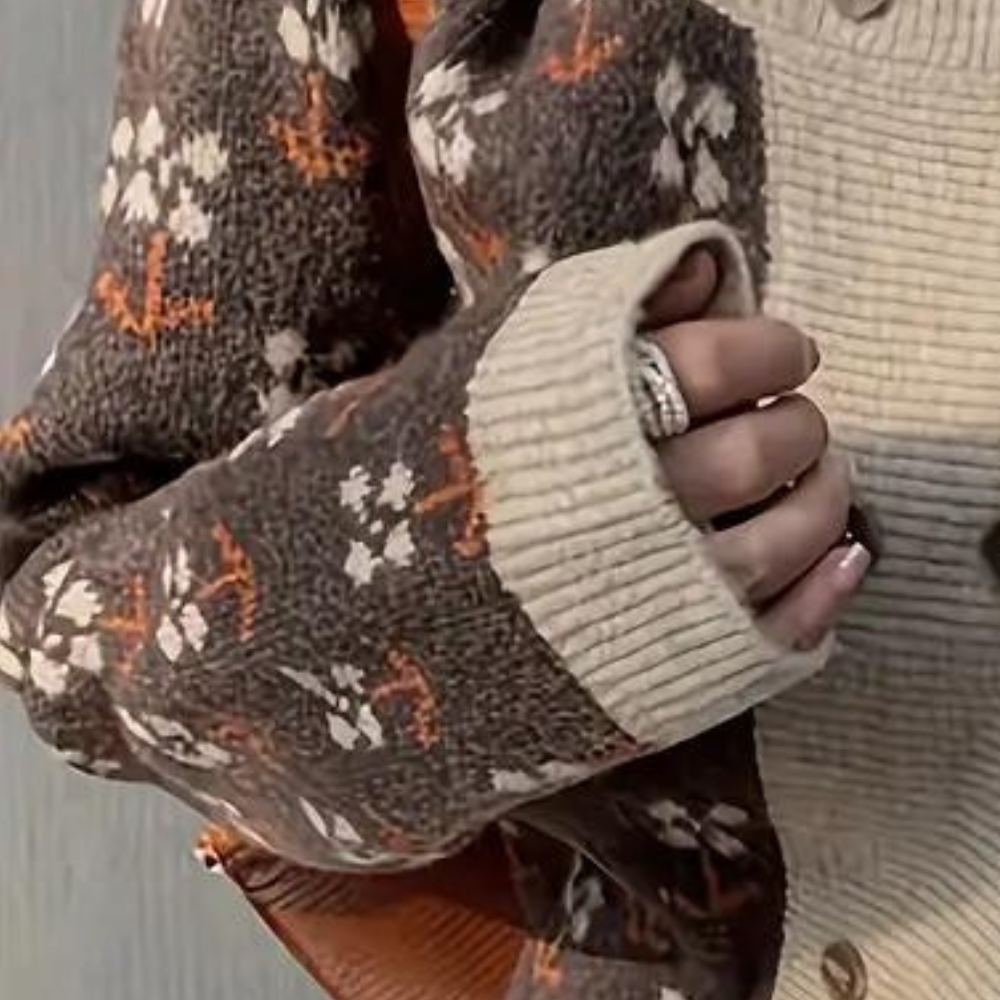 DOROTHY - Cardigan en Tricot à Fleurs pour Femmes