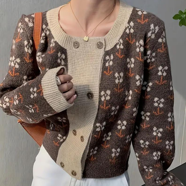 DOROTHY - Cardigan en Tricot à Fleurs pour Femmes